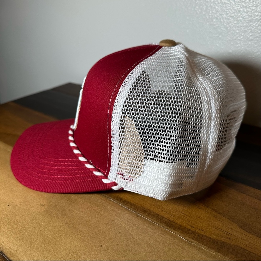 Tampa Bay Rays Crimson Red Melonwear Trucker Snapback Rope Hat TB New - Picture 2 of 6